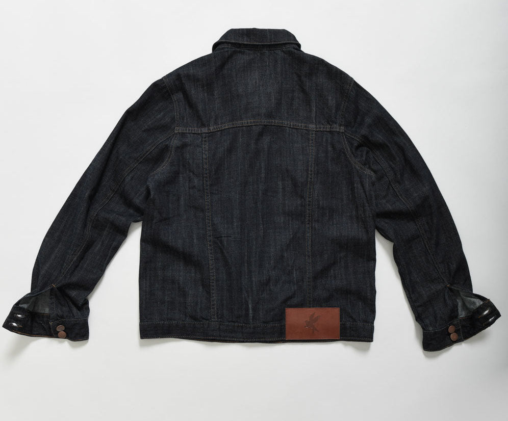 ORGANIC RAW BANDIT TRUCKER JACKET BLUE