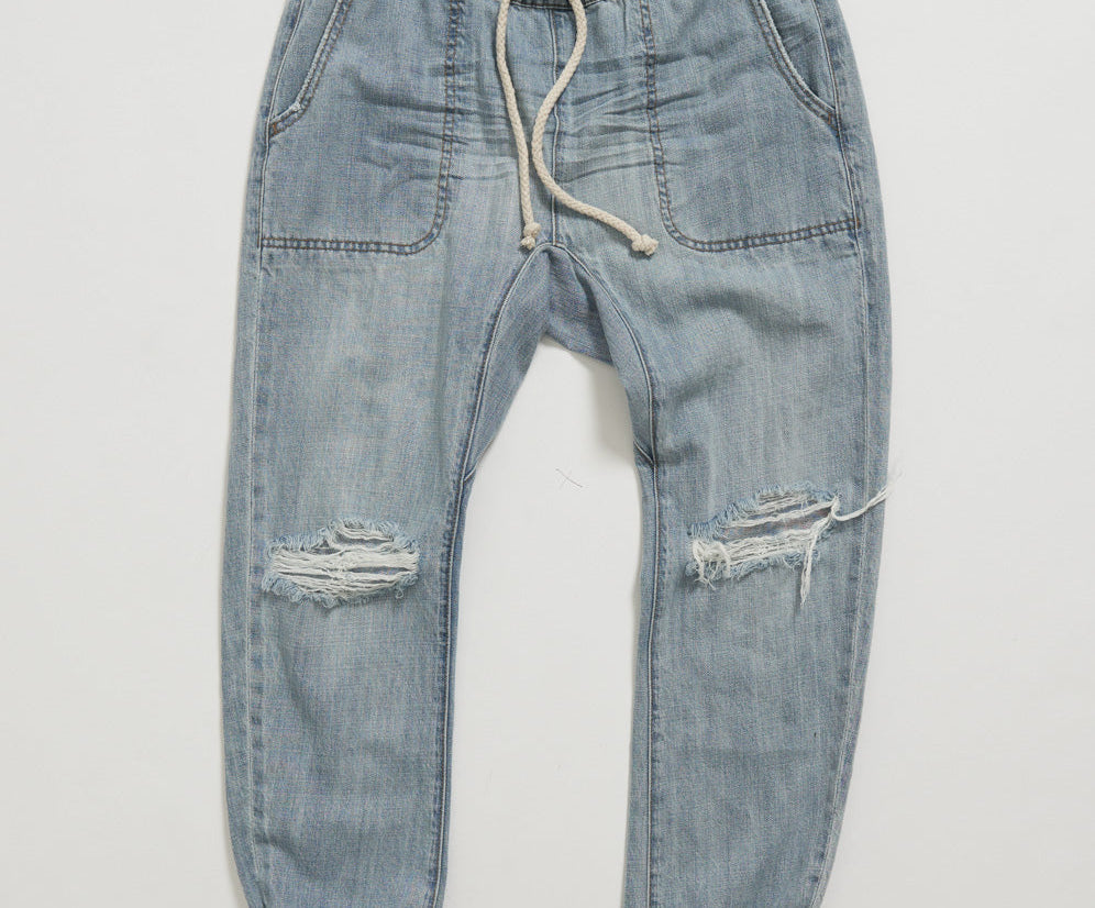 HUSTLER SHABBIES DRAWSTRING BOYFRIEND JEAN