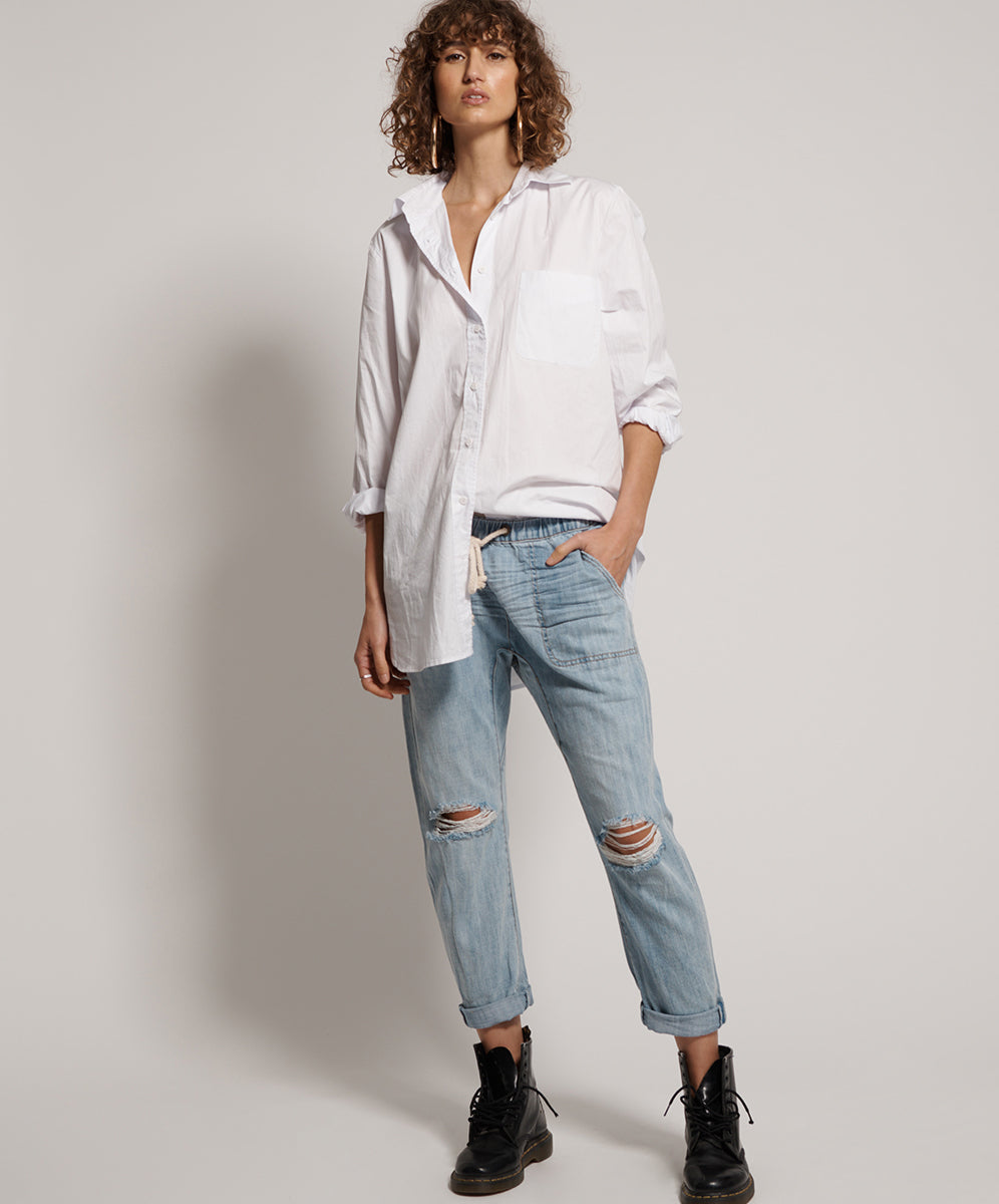 Products HUSTLER SHABBIES DRAWSTRING BOYFRIEND JEAN