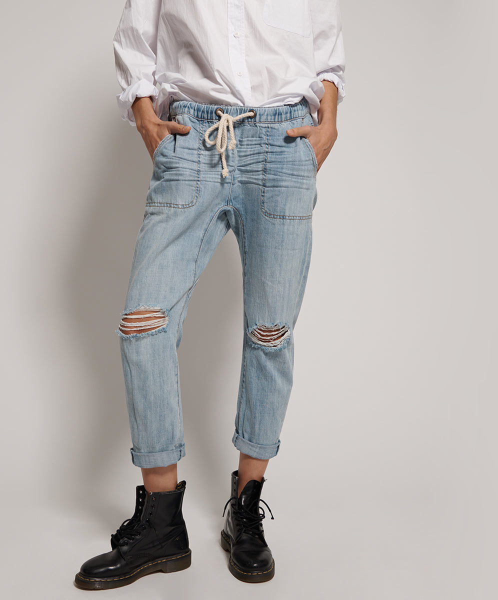 Products HUSTLER SHABBIES DRAWSTRING BOYFRIEND JEAN