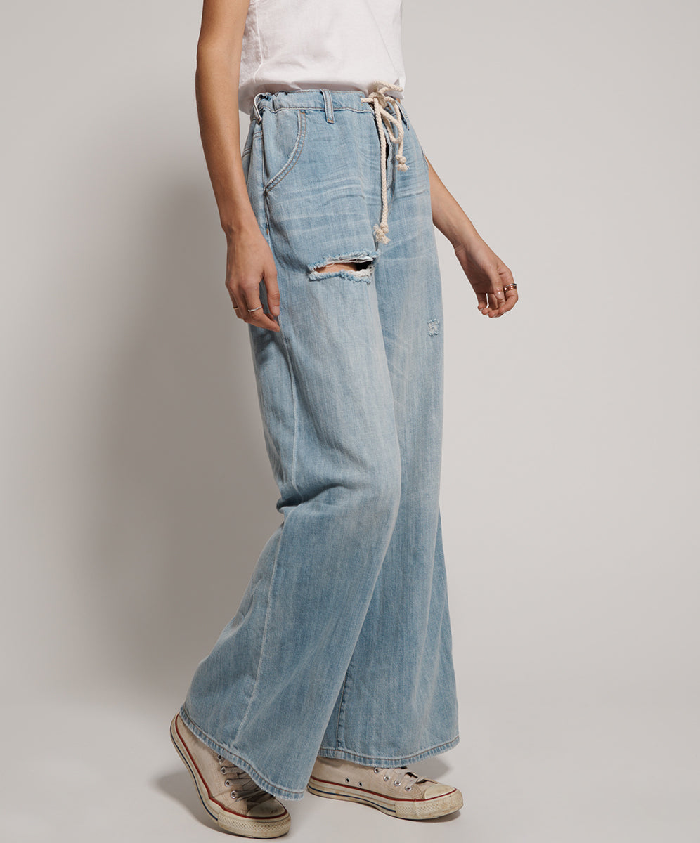Products HUSTLER BAD BOYS SUPER WIDE DRAWSTRING LONG JEANS