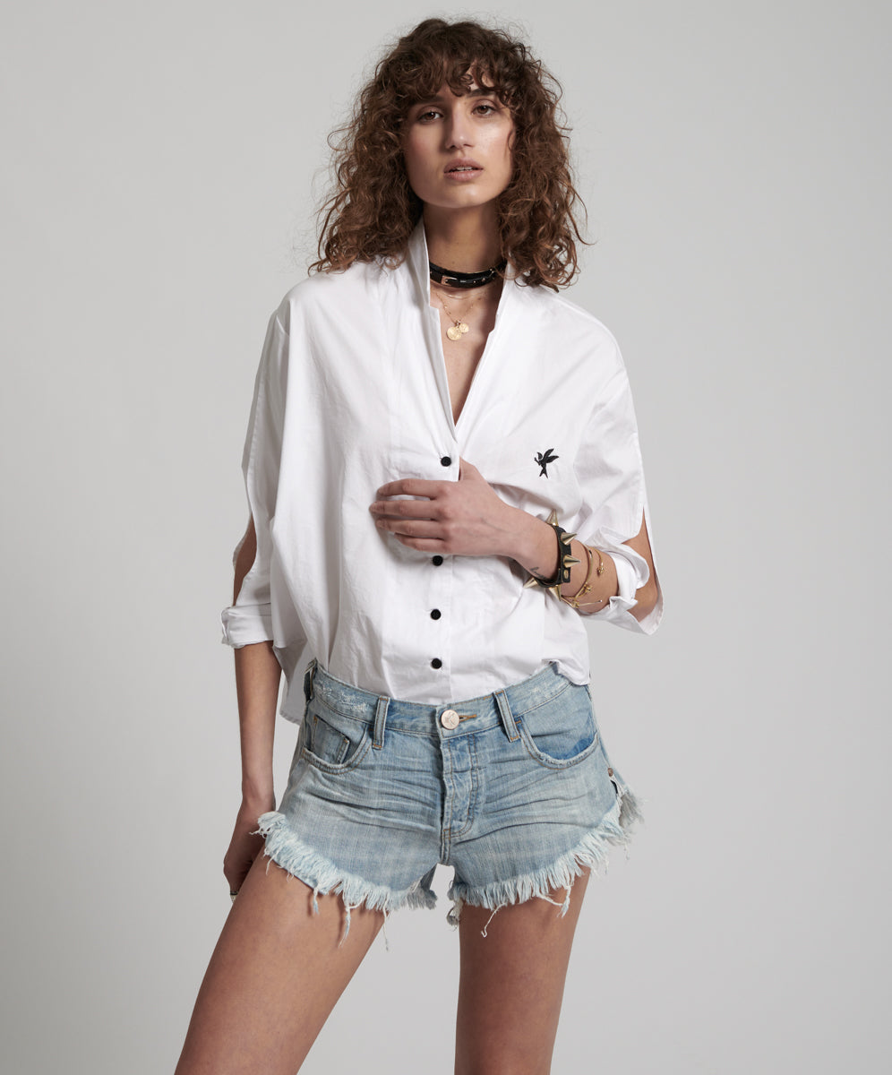 Products HUSTLER BRANDOS RELAXED FIT DENIM SHORT