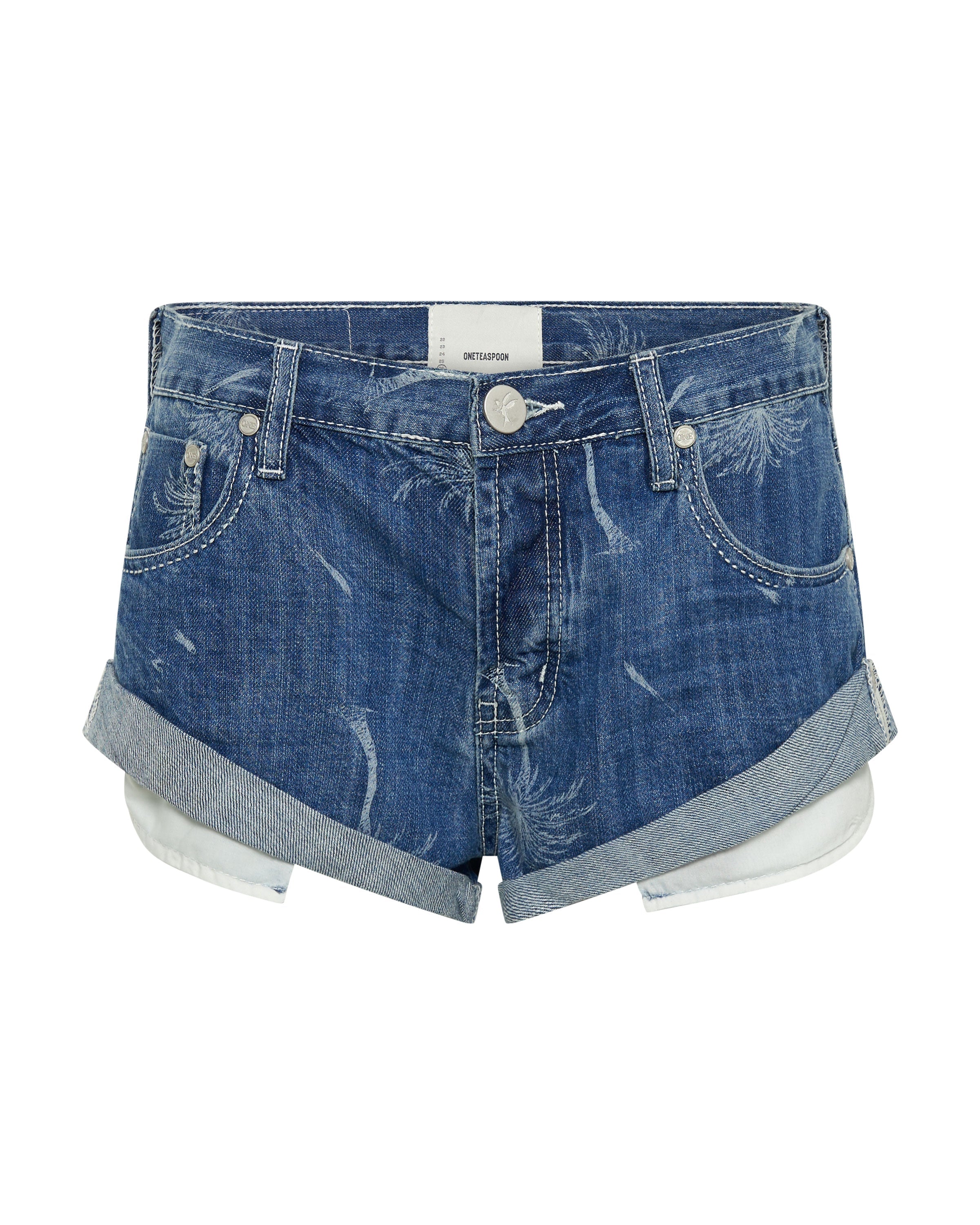 Bandits Low Waist Denim Shorts Malibu Blue One Teaspoon