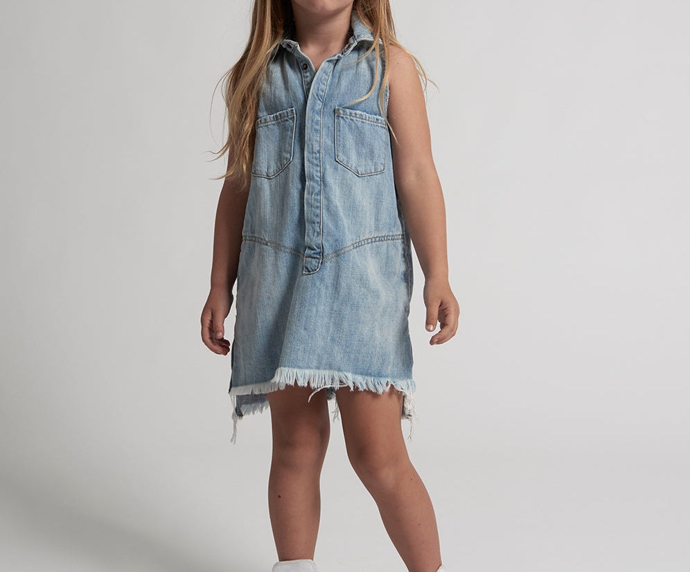 KIDS MINI BRAXTON DRESS BLUE