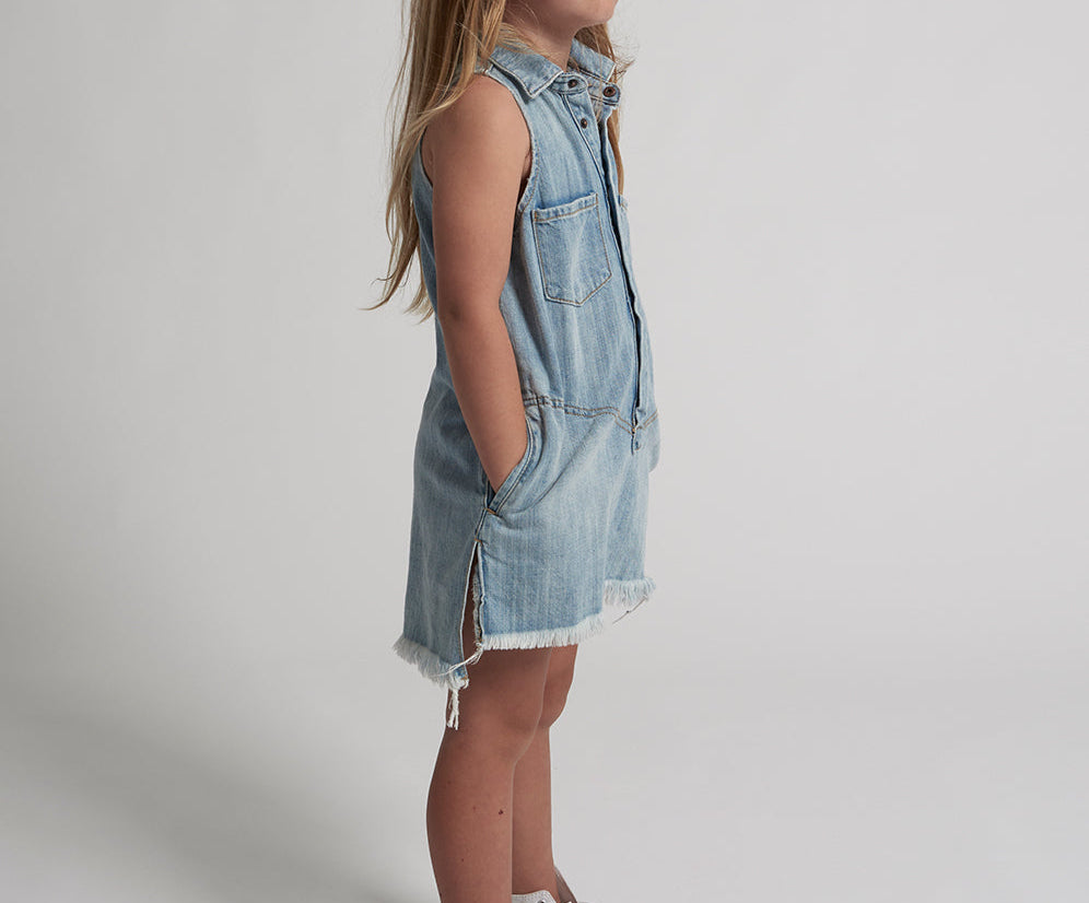 KIDS MINI BRAXTON DRESS BLUE