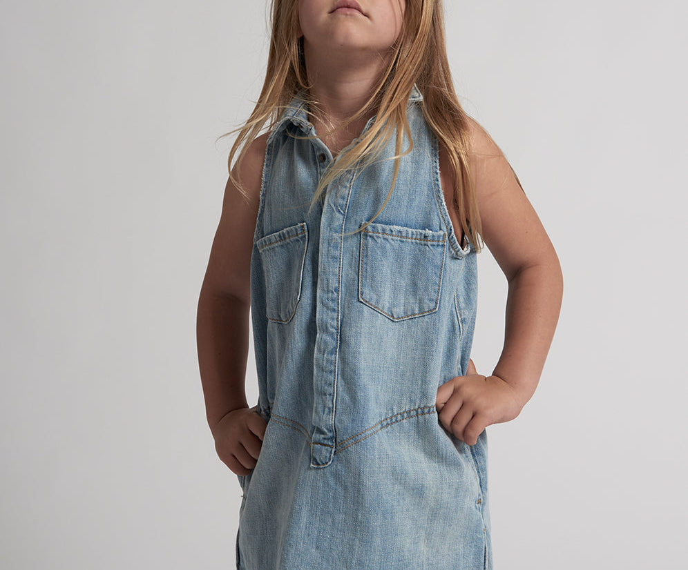 KIDS MINI BRAXTON DRESS BLUE