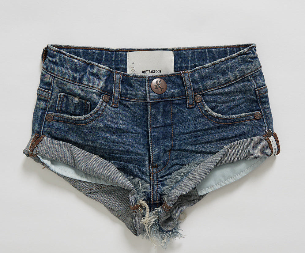 Kids Bandits Low Waist Denim Shorts - Vintage Indigo