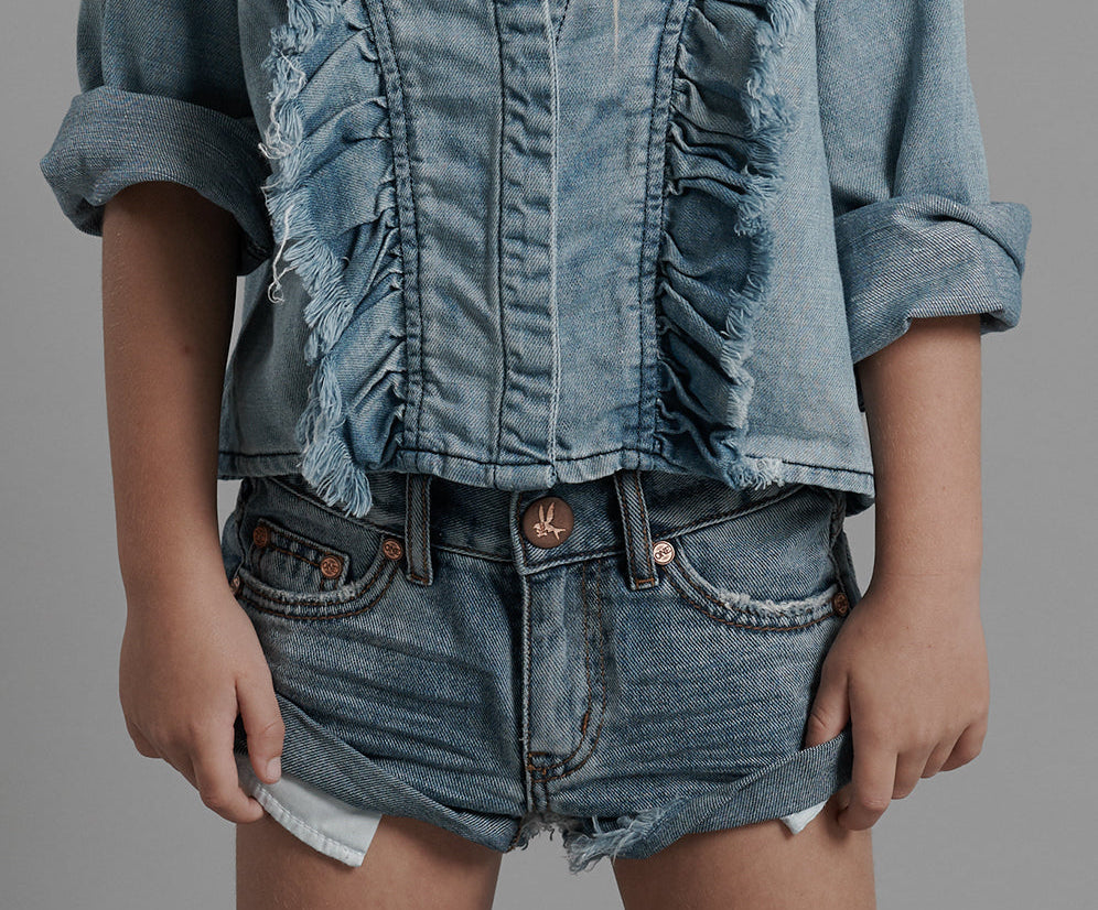 Kids Bandits Low Waist Denim Shorts - Venice Blue