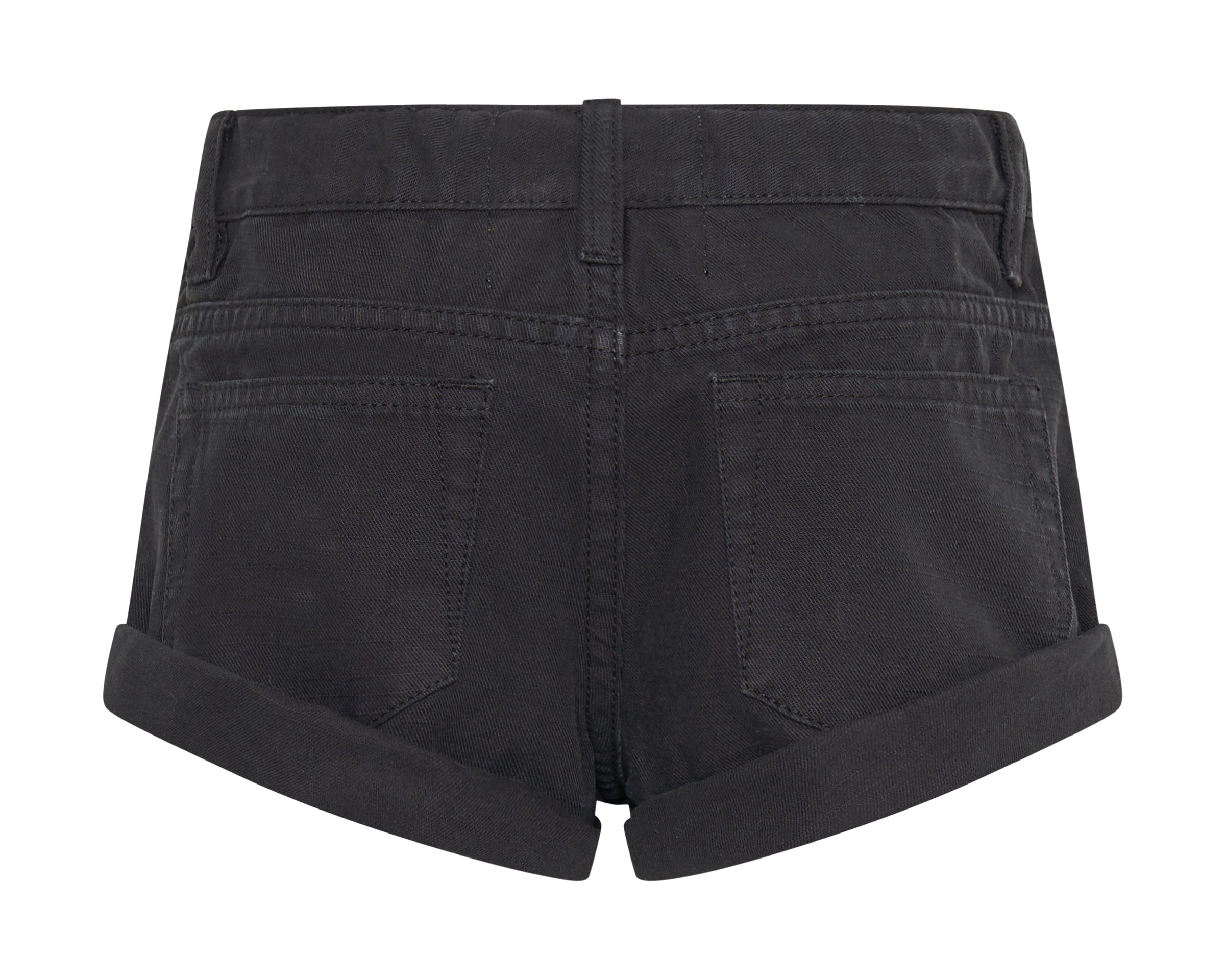 KIDS BLACK PUNK BANDITS HIGH WAIST DENIM SHORTS