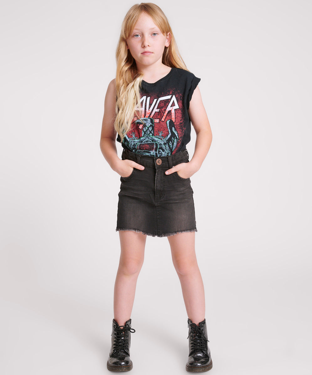 2020 High Waist Mini Denim Skirt - Black Punk | One Teaspoon