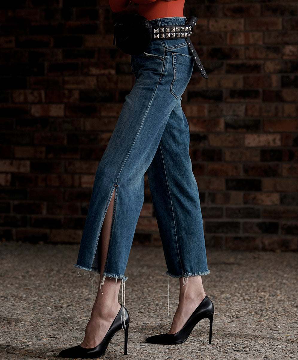 Products DIRTY INDIGO LIBERTINES HIGH WAIST CROPPED WIDE LE