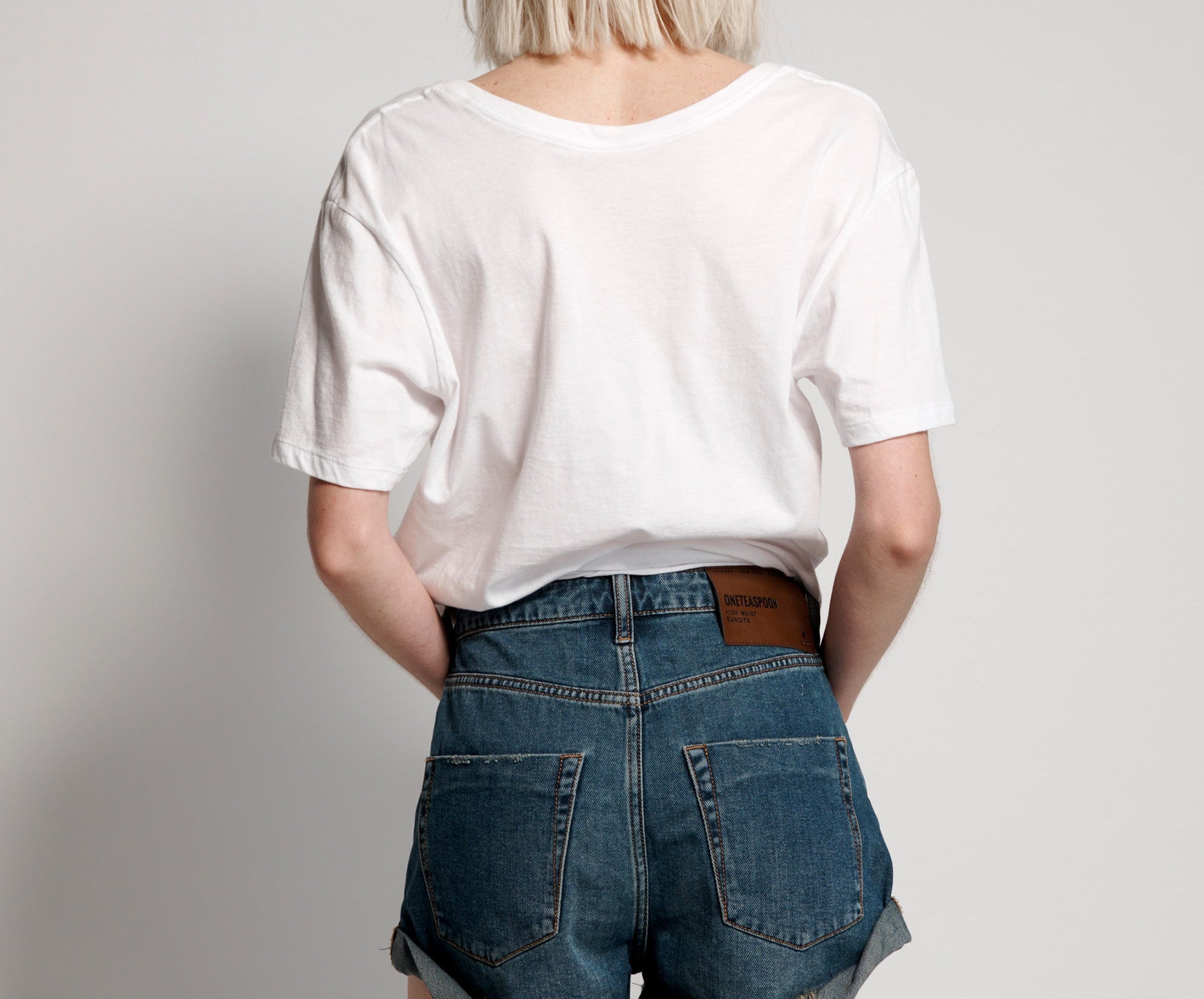 Bandits High Waist Denim Shorts - Dirty Indigo