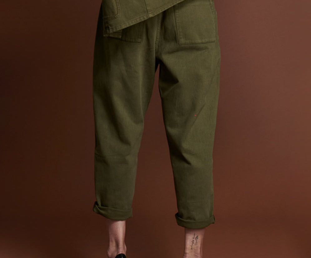OLIVE MILITARY SMITHS HIGH WAIST TROUSER JEANS