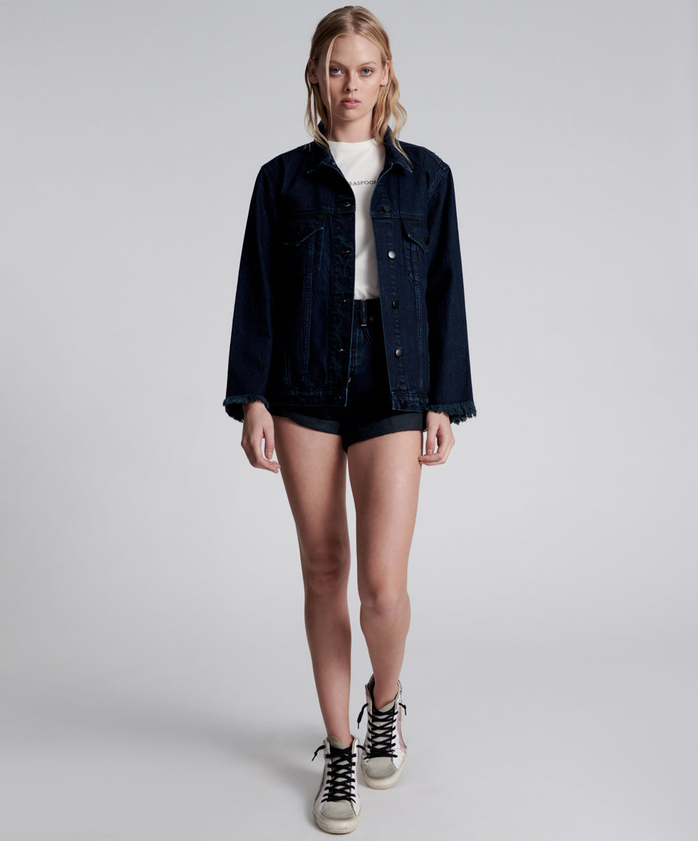 Products CRYSTAL ROCK N ROLL RECYCLED DENIM JACKET