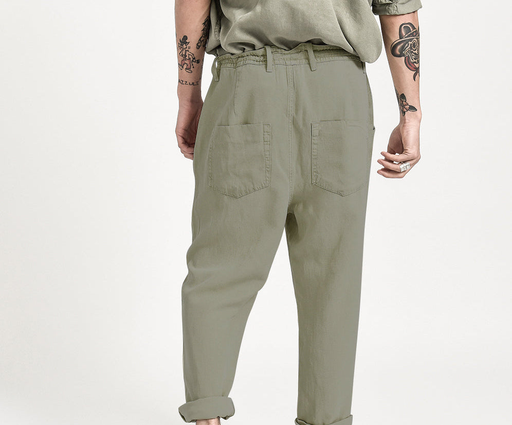 SAFARI RELAXED LINEN PANT KHAKI