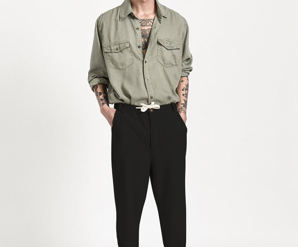 SAFARI RELAXED LINEN PANT BLACK