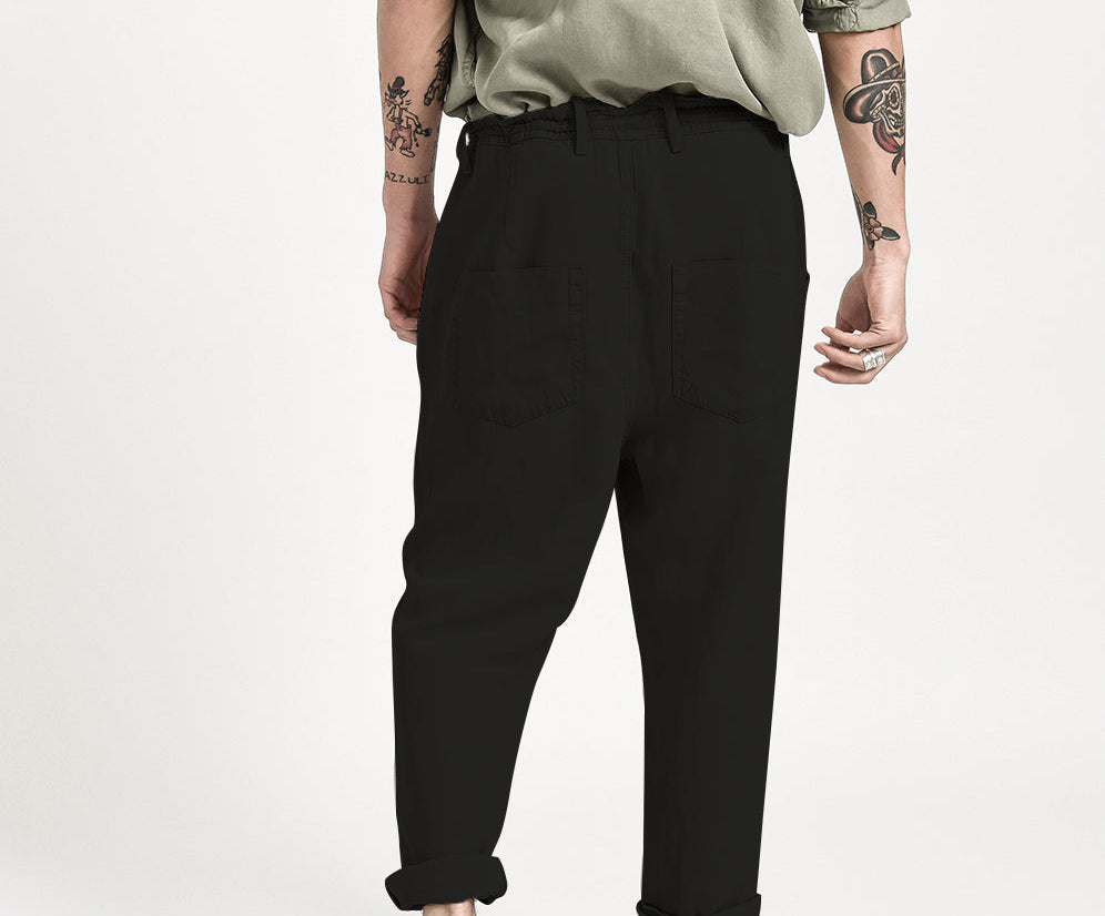 SAFARI RELAXED LINEN PANT BLACK