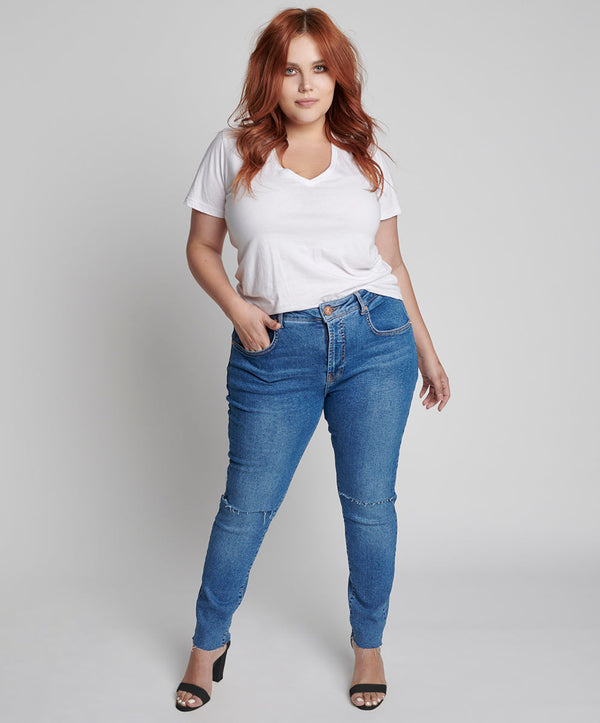 Freebirds Ii High Waist Stretch Skinny Denim Jeans - Miami Blue