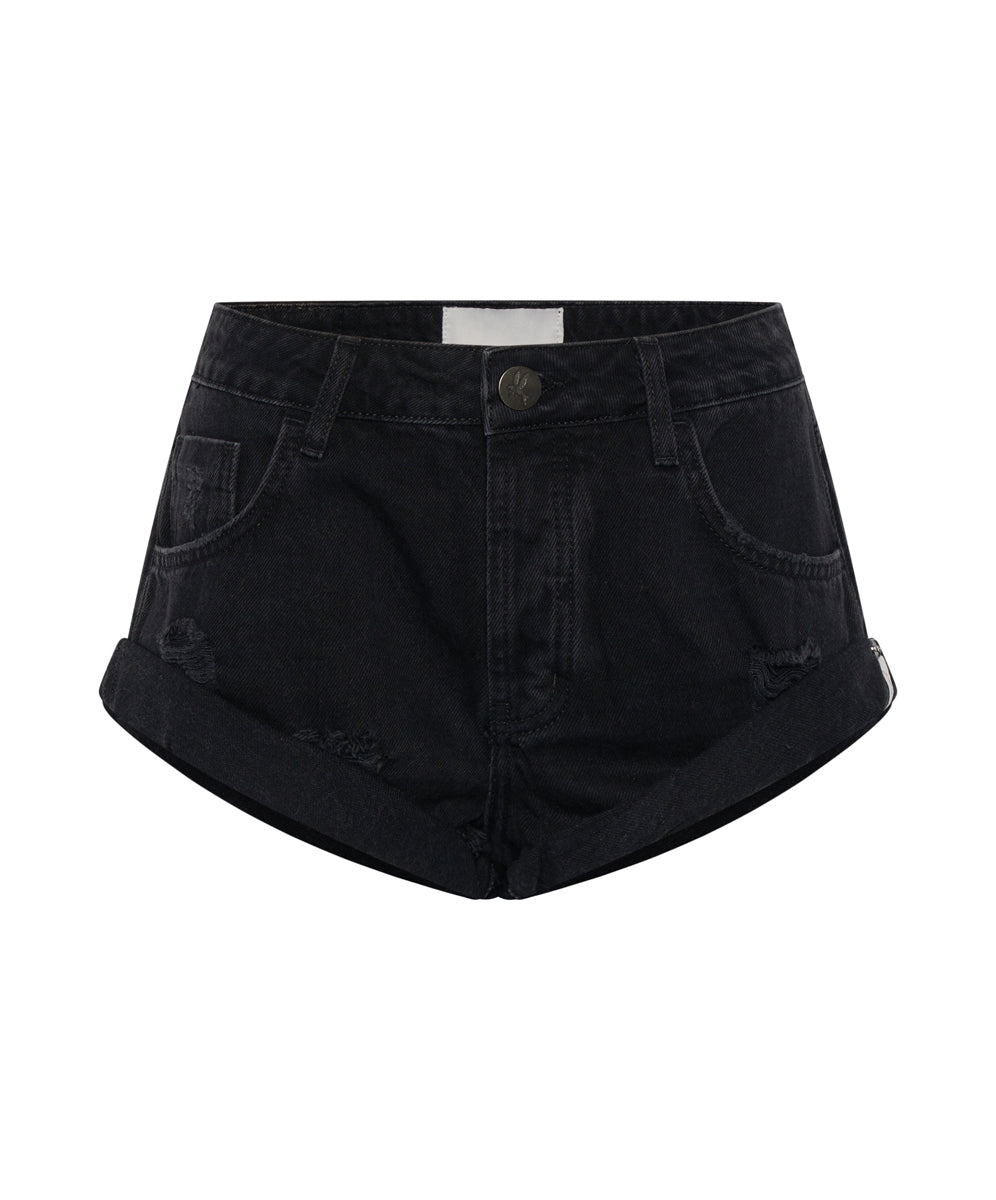 Products Bandits Low Waist Denim Shorts - Archived Double Black