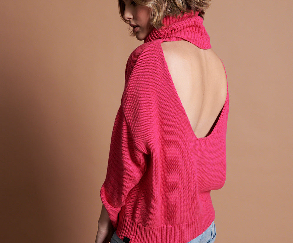 WINONA BACKLESS SWEATER PINK