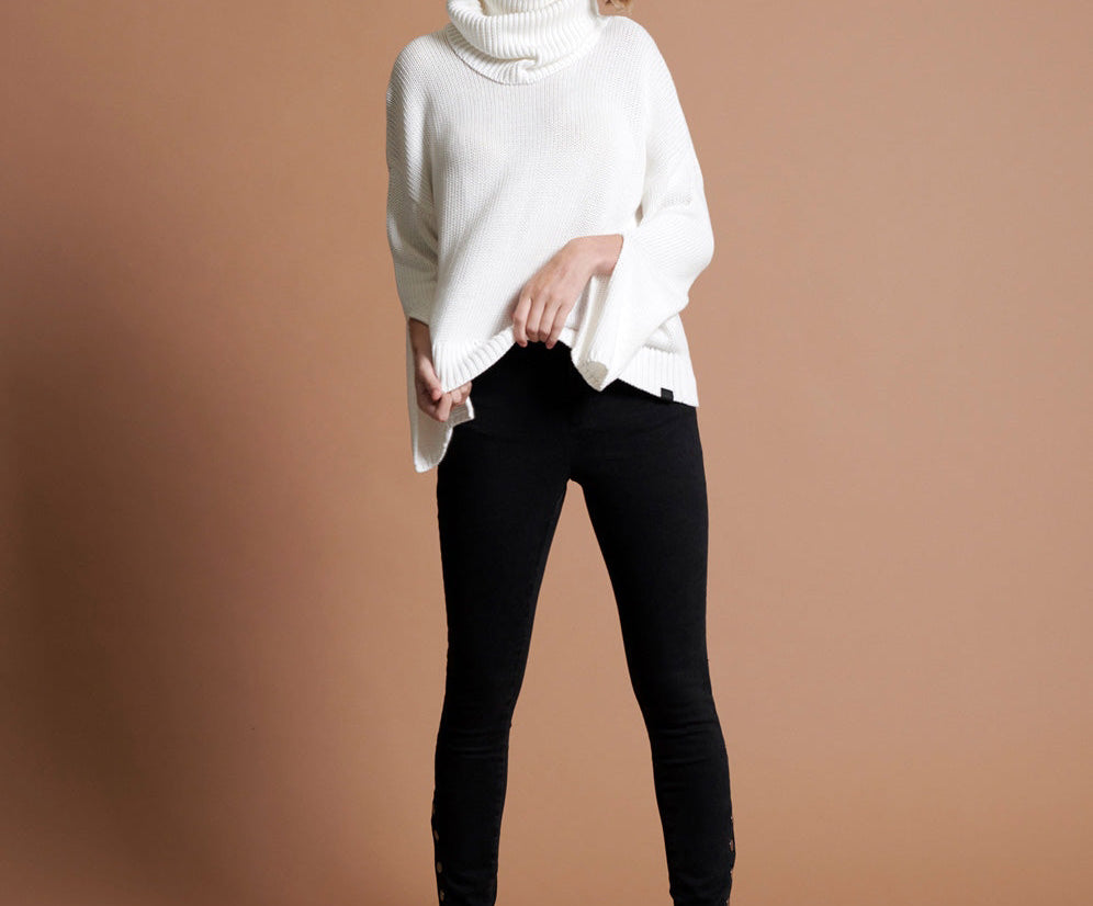 WINONA BACKLESS SWEATER WHITE