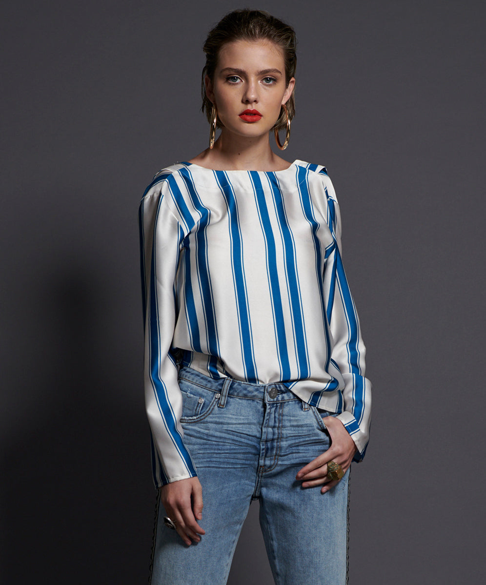 Products COCKTAIL STRIPE BACKLESS CHLOE TOP