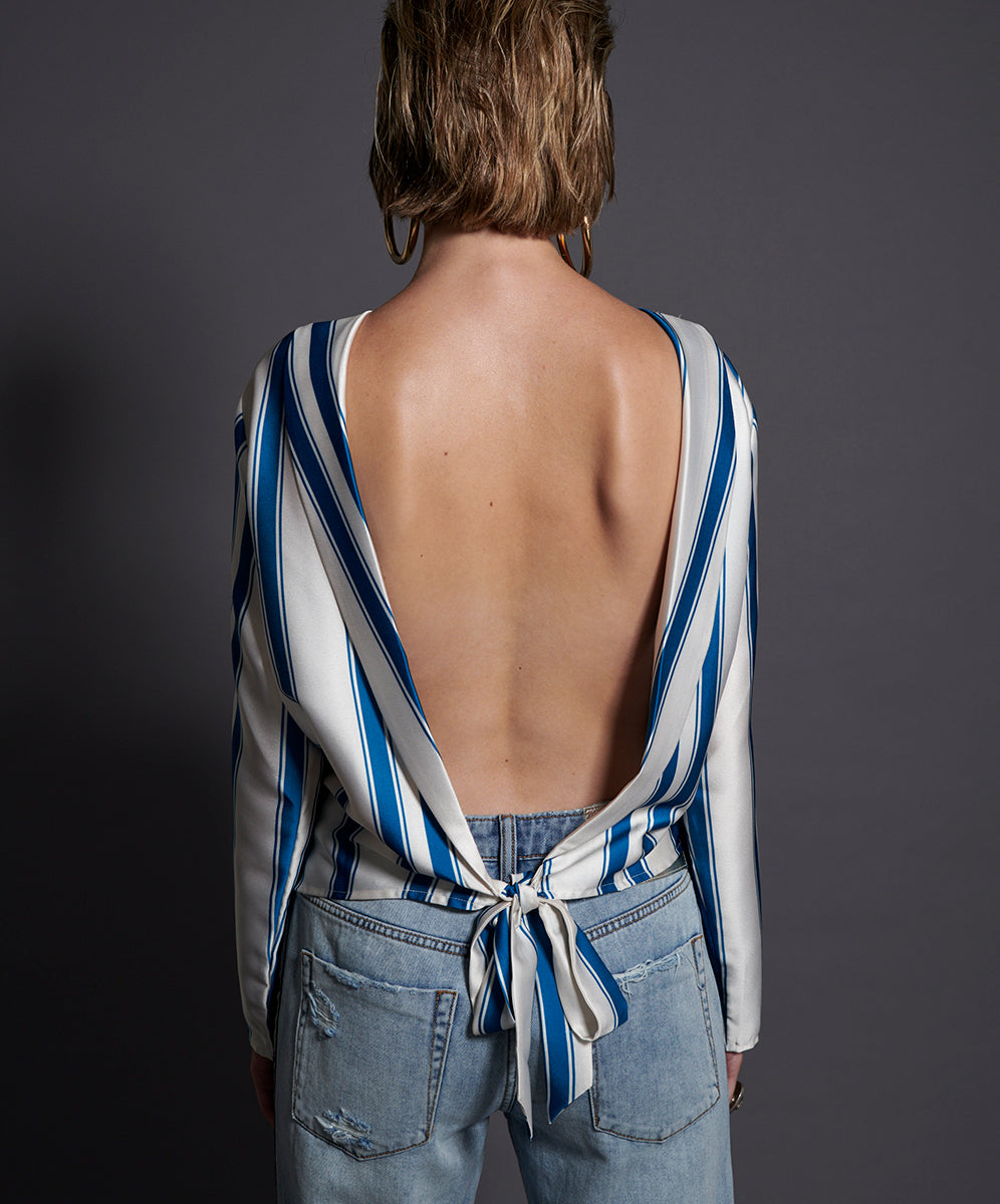 Products COCKTAIL STRIPE BACKLESS CHLOE TOP