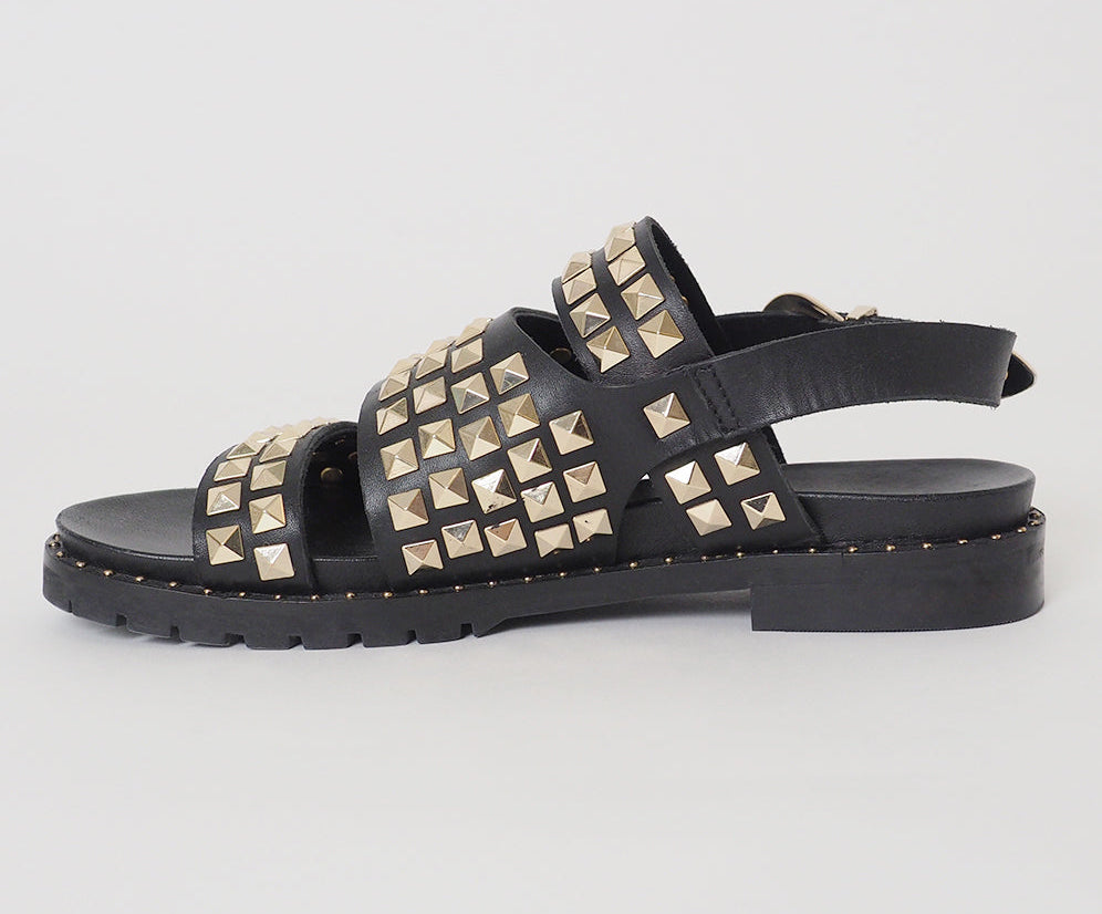 BLACK STUDDED VIVIENNE SANDAL