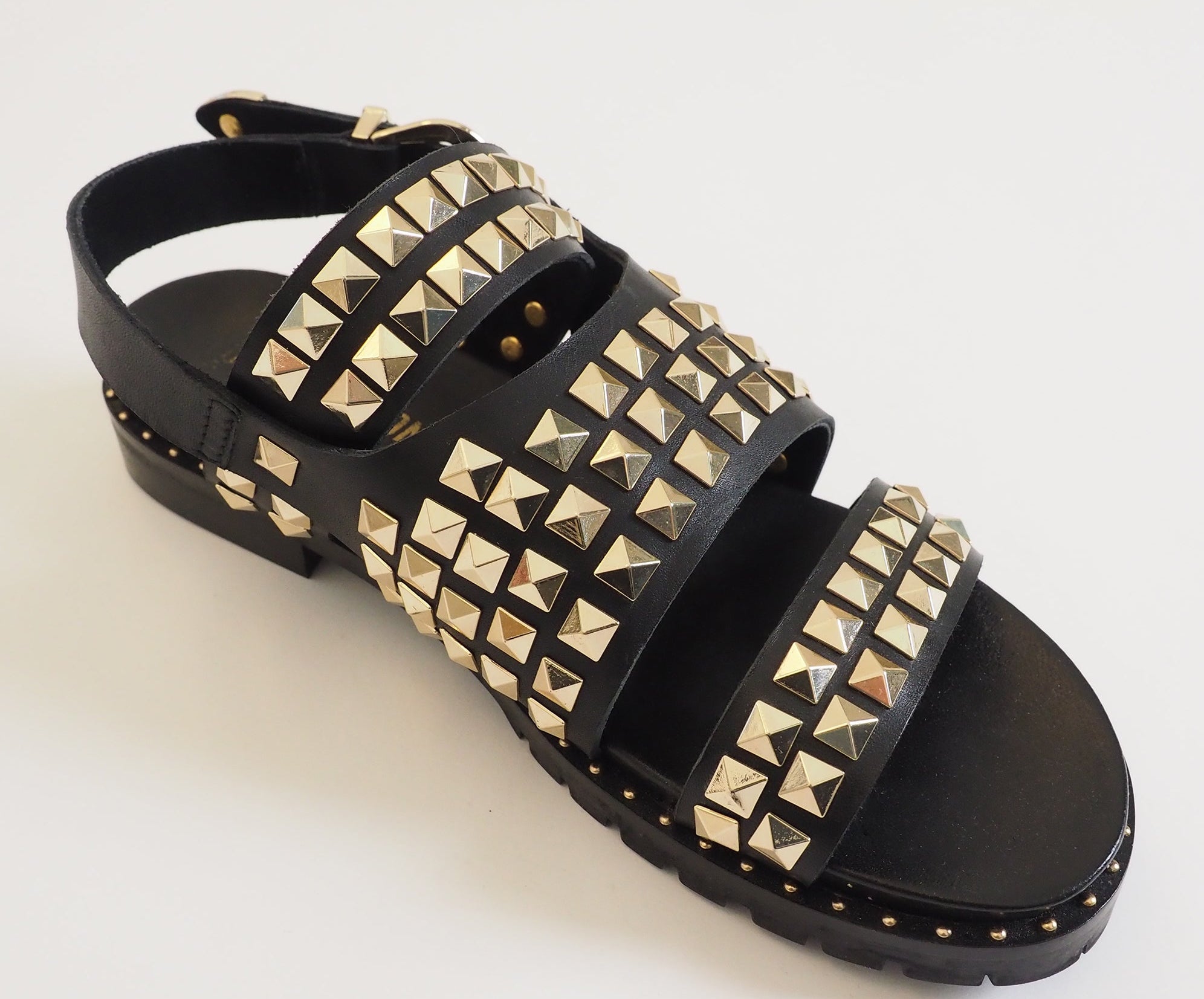 BLACK STUDDED VIVIENNE SANDAL