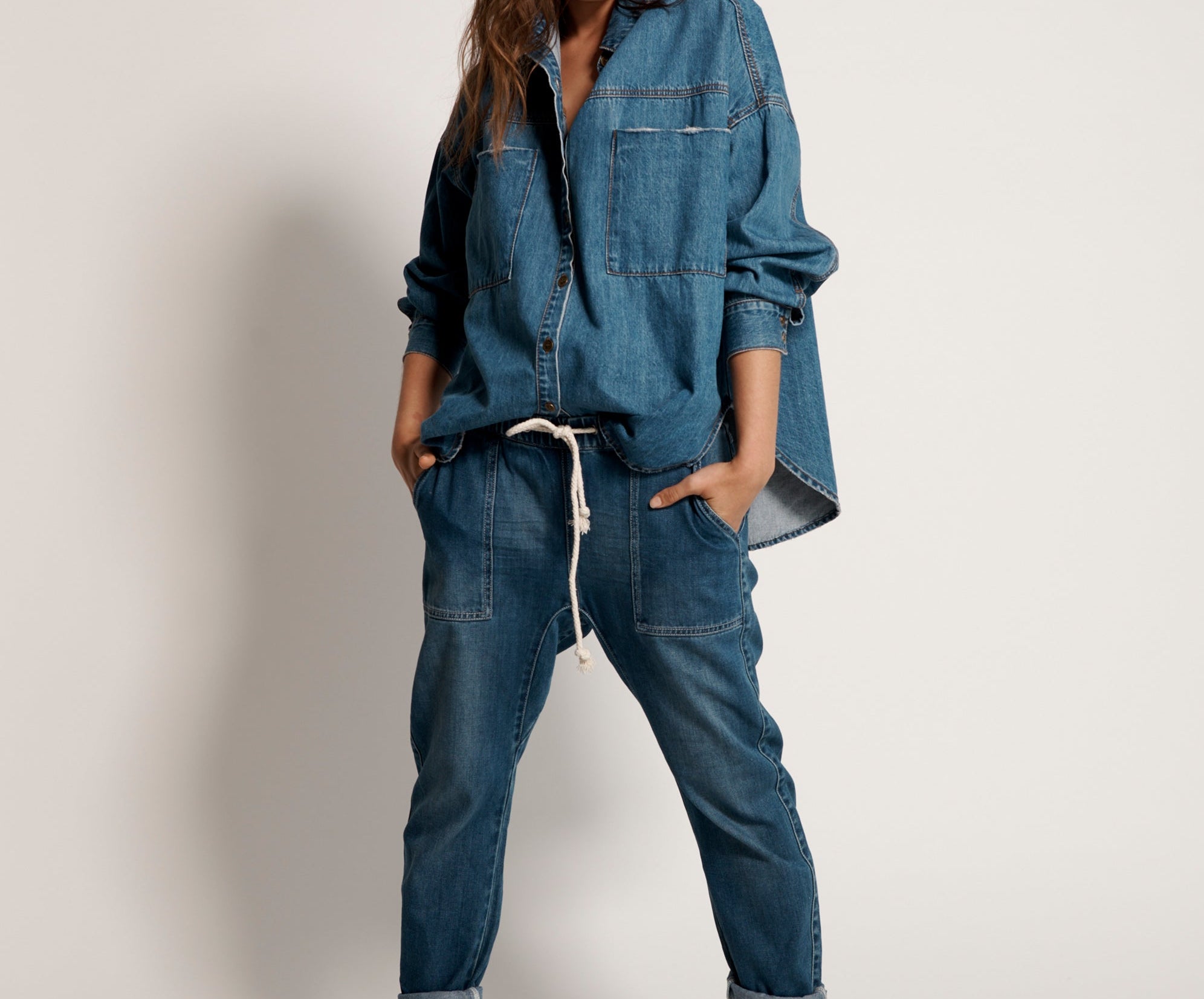 RODEO BLUE SHABBIES DRAWSTRING BOYFRIEND JEAN BLUE