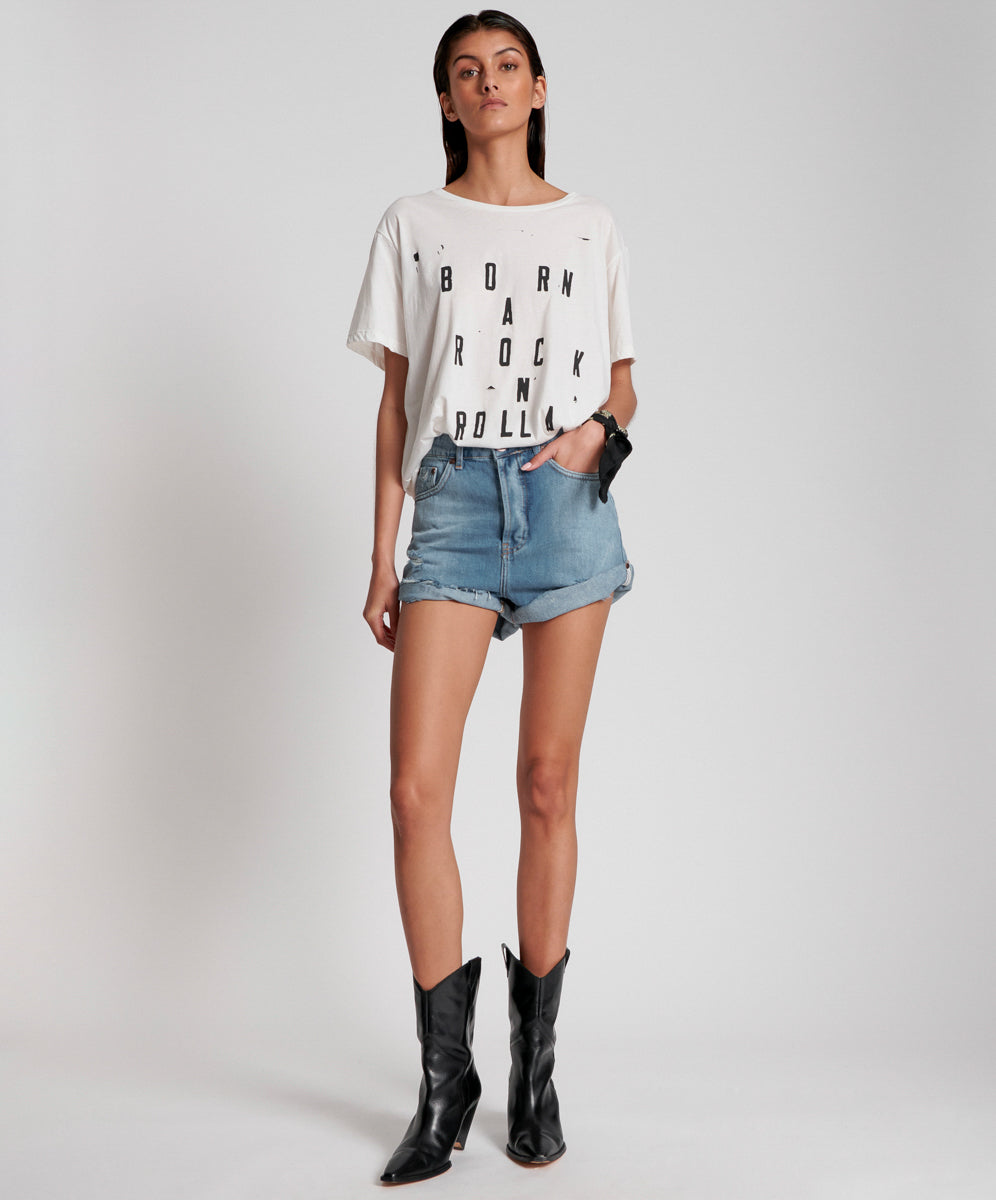 Products Bandits High Waist Denim Shorts - Pacifica Blue