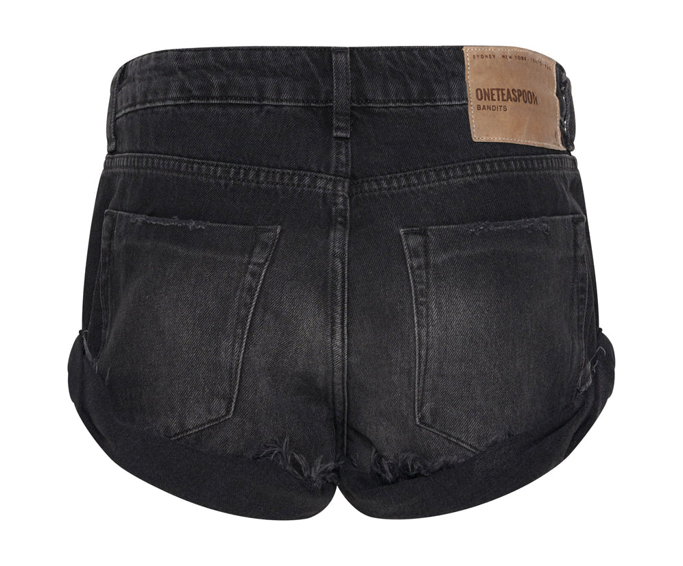 WORN BLACK BANDIT LOW WAIST SHORTS