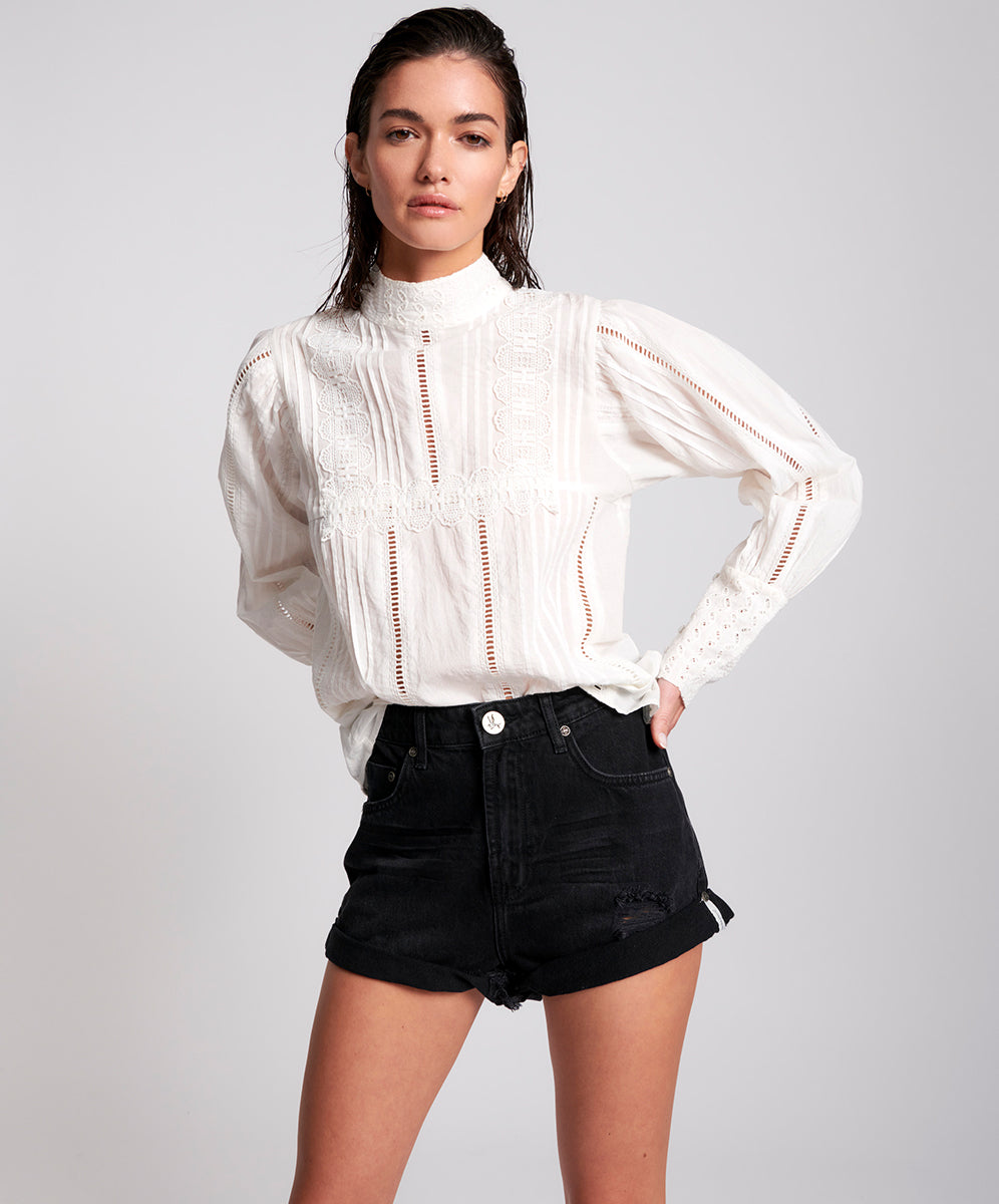 Products Bandits High Waist Denim Shorts - Black