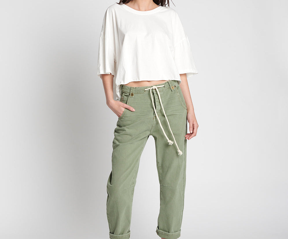 SUPER KHAKI SAFARI HIGH WAIST RELAXED JEANS KHAKI