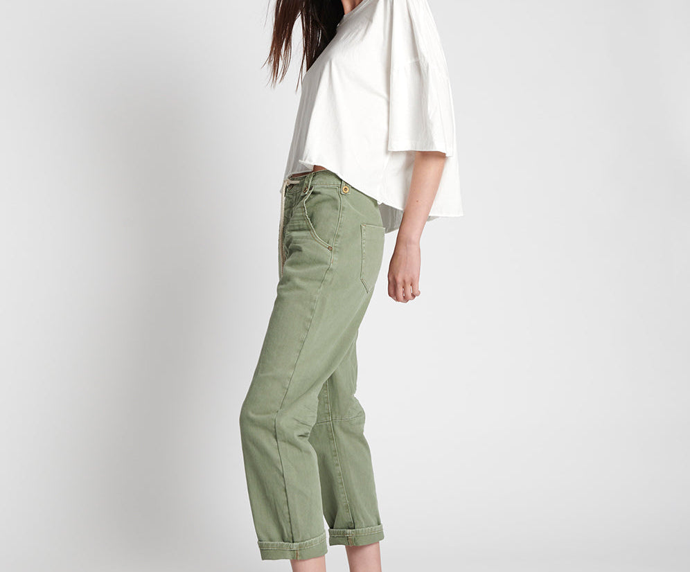 SUPER KHAKI SAFARI HIGH WAIST RELAXED JEANS KHAKI