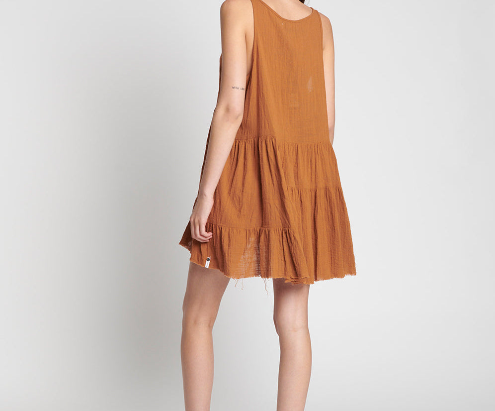 TOBACCO MUSLIN PINKIE DRESS