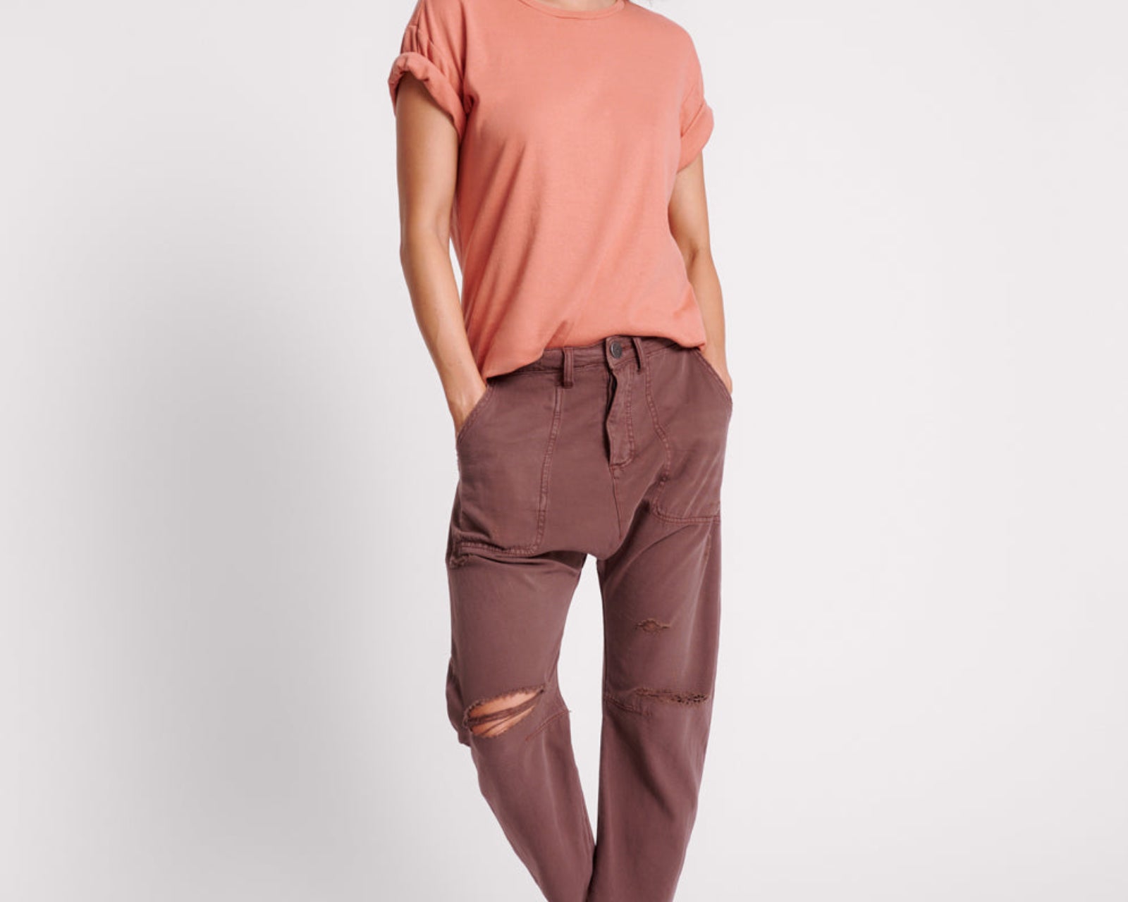Sinners Drop Crotch Boyfriend Jeans - Chocolate