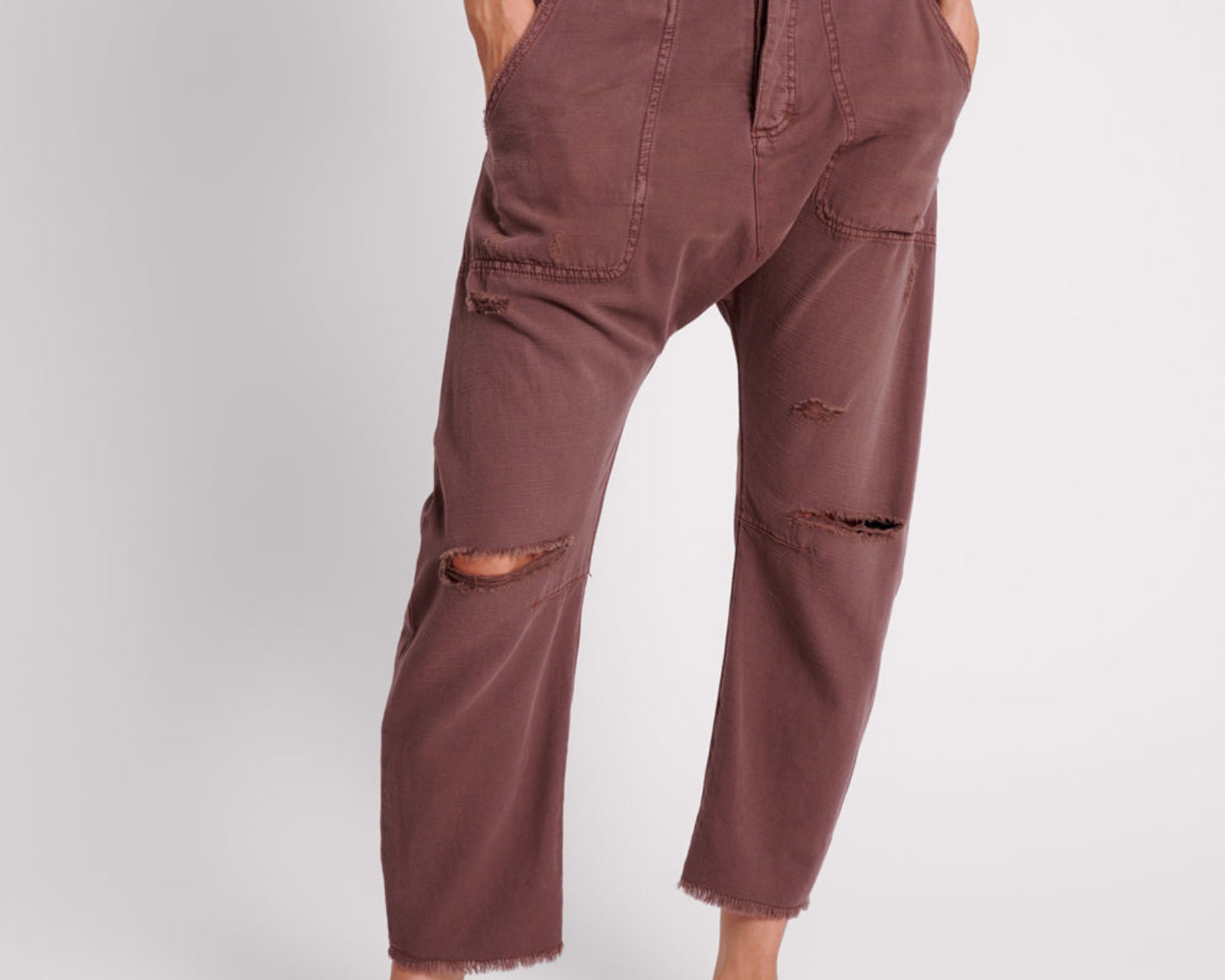 Sinners Drop Crotch Boyfriend Jeans - Chocolate