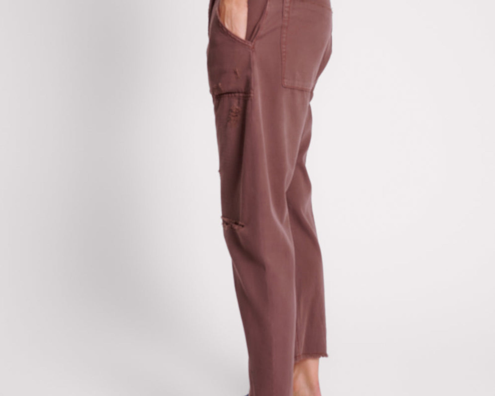 Sinners Drop Crotch Boyfriend Jeans - Chocolate