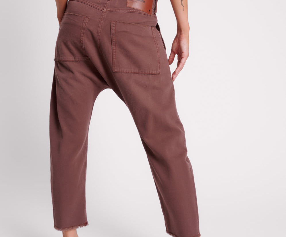 Sinners Drop Crotch Boyfriend Jeans - Chocolate
