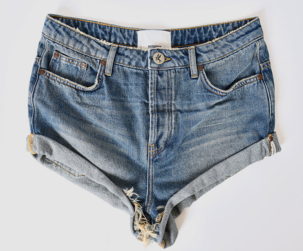 Bandits Low Waist Denim Shorts - Colorado Blue
