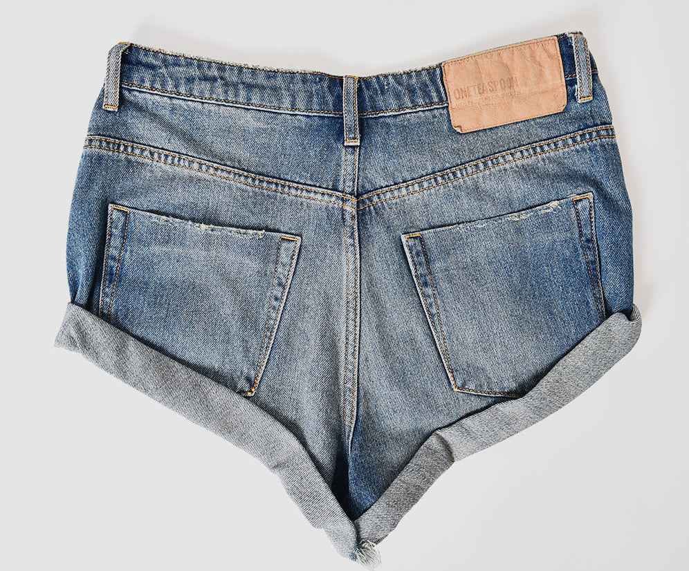 Bandits Low Waist Denim Shorts - Colorado Blue