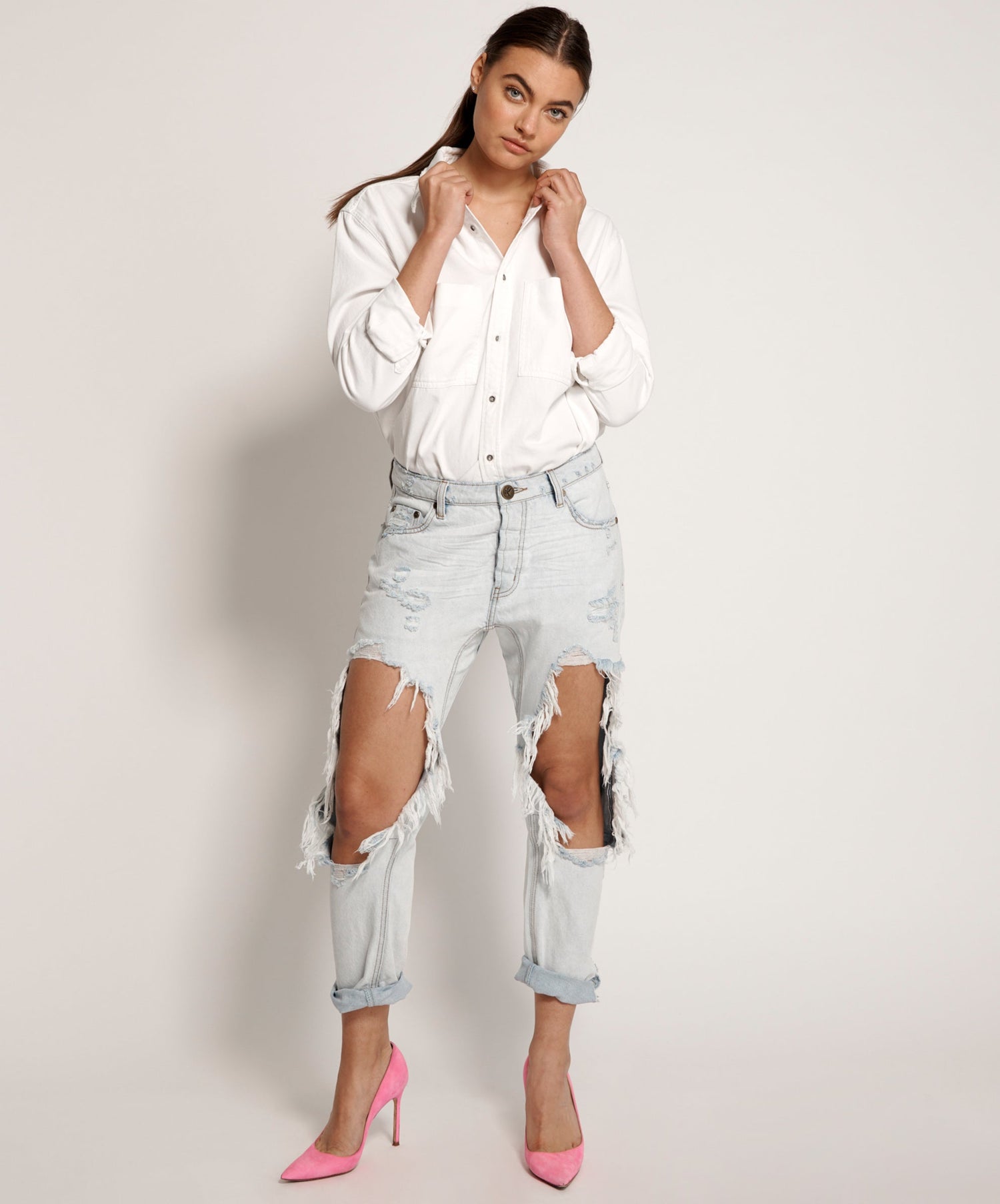 Products BRANDO SAINTS BOYFRIEND JEAN WHITE