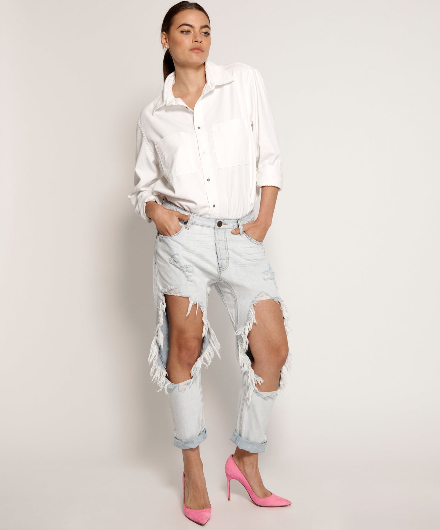 Products BRANDO SAINTS BOYFRIEND JEAN WHITE