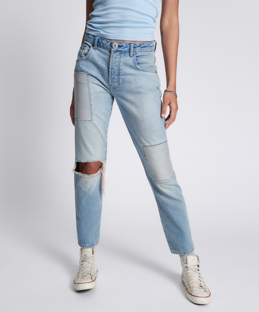 Archive Sale Women's Denim Jeans Truckers Mid Waist Straight Leg Denim Jeans - Federal