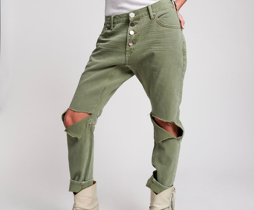 SUPER KHAKI SAINTS BOYFRIEND JEANS