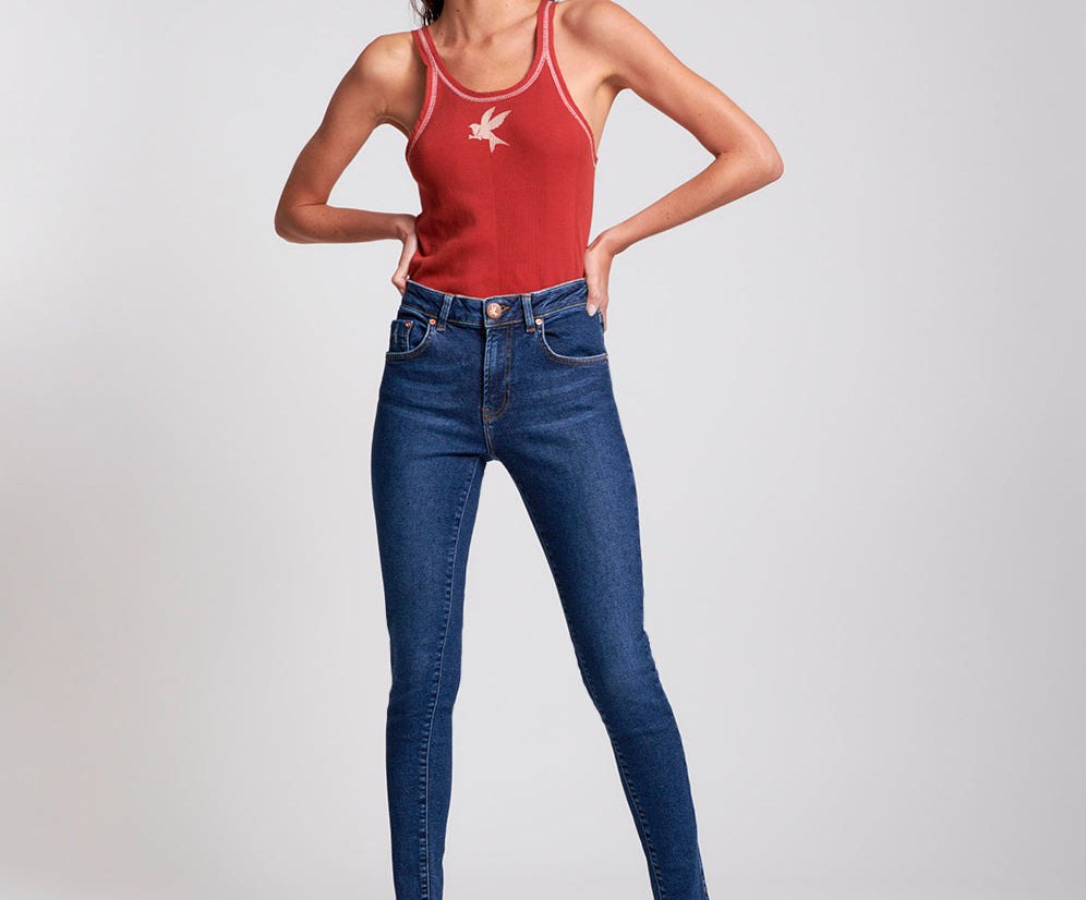 Freebirds Ii High Waist Stretch Skinny Denim Jeans - Manhattan Blue