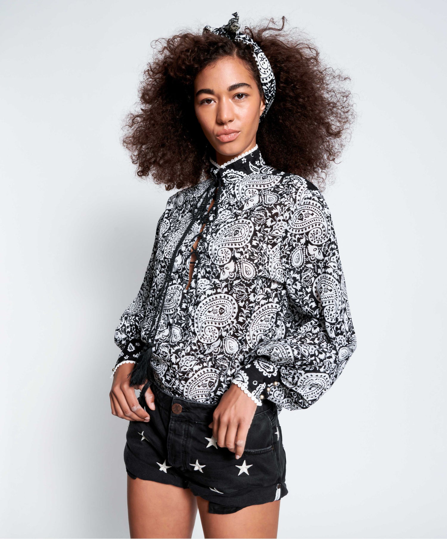 Products Bandits Low Waist Denim Shorts - Black Star