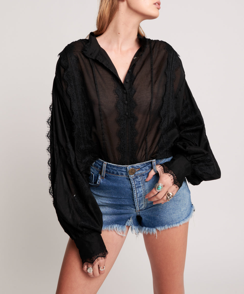 Last Stock SOHO BLUE BONITA HIGH WAIST DENIM SHORT