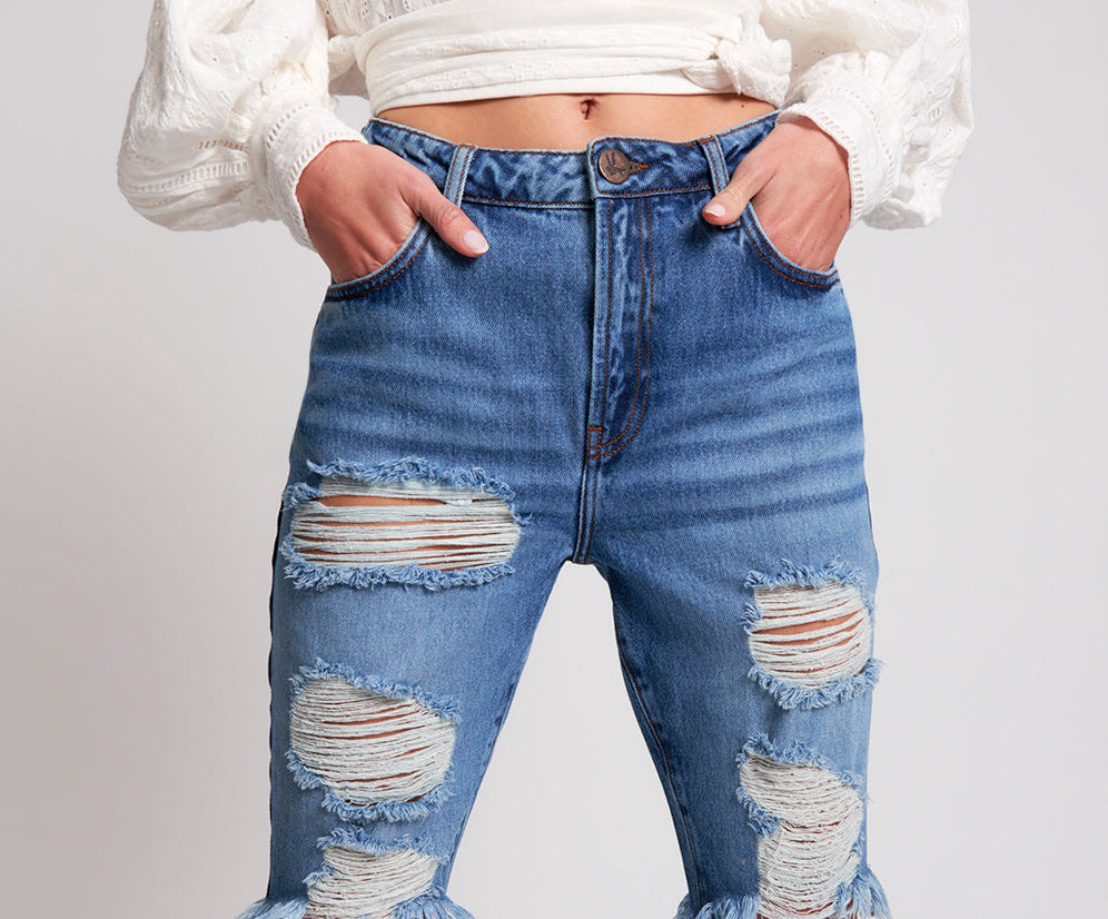 Truckers Mid Waist Relaxed Denim Shorts - Delaware